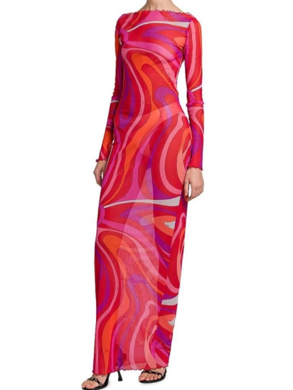 Pucci deep purple swirling long and short style dress